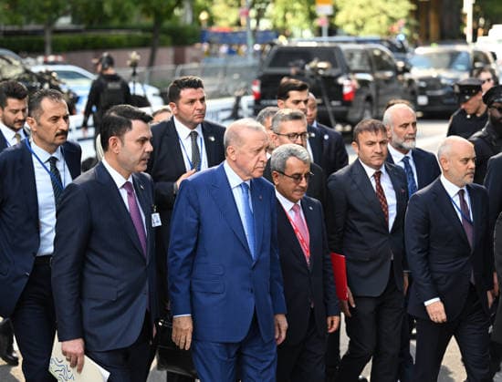 Turkish President Erdogan walks from Turkevi to UN Headquarters for UN Climate Summit NEW YORK, UNITED STATES - SEPTEMBER 23: Turkish President Recep Tayyip Erdogan walks from the Turkish House (Turkevi) to the UN Headquarters to attend the UN Climate Summit during the 81st United Nations General Assembly (UNGA) in New York, United States, on September 23, 2026. Mehmet Ali Ozcan Anadolu New York United States. Editorial use only. Please get in touch for any other usage.  Copyright: x2026xAnadoluxMehmetxAlixOzcanx