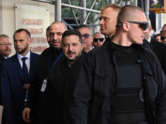 Ukrainian President Volodymyr Zelenskyy arrives at Turkish House to meet Turkish President Erdogan NEW YORK, UNITED STATES - SEPTEMBER 23: Ukrainian President Volodymyr Zelenskyy arrives at the Turkish House (Turkevi) to meet with Turkish President Recep Tayyip Erdogan on the sidelines of the 81st Session of the United Nations General Assembly (UNGA) in New York, United States, on September 23, 2026. Mehmet Ali Ozcan Anadolu New York United States. Editorial use only. Please get in touch for any other usage.  Copyright: x2026xAnadoluxMehmetxAlixOzcanx