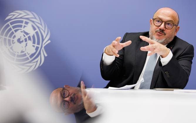Minister of Interior Bernard Quintin answers questions during the 81st session of the United Nations General Assembly (UNGA81), in New York City, United States of America, Wednesday 23 September 2026.  BENOITxDOPPAGNE 187618447