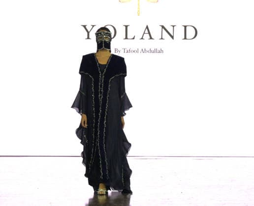 IPA88882170 - Milan, Italy ORIENTAL FASHION SHOW SS27 MFW Fashion Show and Backstage Spring Summer 2027 In the photo: YOLAND by Tafool Abdullah fashion show  Copyright: xNickxZonnaxxcopyrightx x xNickxZonnax IPA88882170