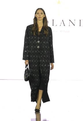 IPA88882217 - Milan, Italy ORIENTAL FASHION SHOW SS27 MFW Fashion Show and Backstage Spring Summer 2027 In the photo: YOLAND by Tafool Abdullah fashion show  Copyright: xNickxZonnaxxcopyrightx x xNickxZonnax IPA88882217