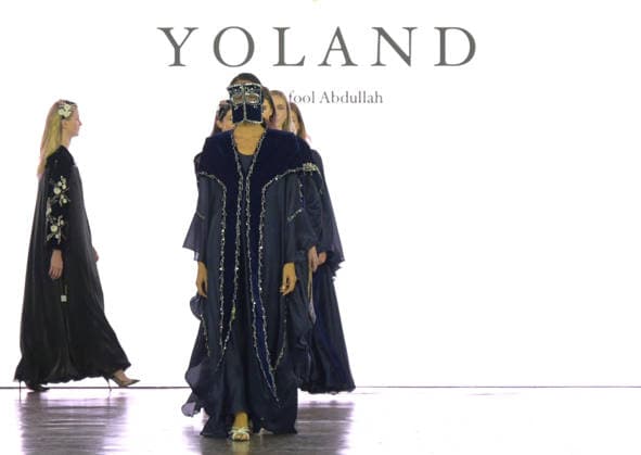 IPA88882219 - Milan, Italy ORIENTAL FASHION SHOW SS27 MFW Fashion Show and Backstage Spring Summer 2027 In the photo: YOLAND by Tafool Abdullah fashion show  Copyright: xNickxZonnaxxcopyrightx x xNickxZonnax IPA88882219