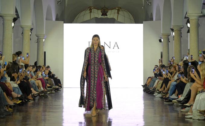 IPA88882254 - Milan, Italy ORIENTAL FASHION SHOW SS27 MFW Fashion Show and Backstage Spring Summer 2027 In the photo: RENA Madrid. Casablanca fashion show  Copyright: xNickxZonnaxxcopyrightx x xNickxZonnax IPA88882254