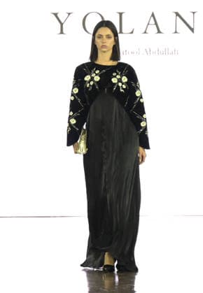 IPA88882212 - Milan, Italy ORIENTAL FASHION SHOW SS27 MFW Fashion Show and Backstage Spring Summer 2027 In the photo: YOLAND by Tafool Abdullah fashion show  Copyright: xNickxZonnaxxcopyrightx x xNickxZonnax IPA88882212