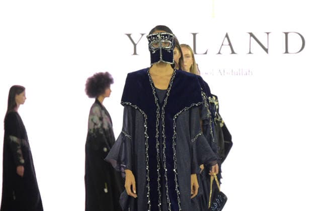 IPA88882220 - Milan, Italy ORIENTAL FASHION SHOW SS27 MFW Fashion Show and Backstage Spring Summer 2027 In the photo: YOLAND by Tafool Abdullah fashion show  Copyright: xNickxZonnaxxcopyrightx x xNickxZonnax IPA88882220
