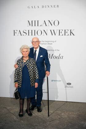 IPA88882255 - Milan, Milan Women™s Fashion Week Spring Summer 2027 - Women™s Fashion, Spring Summer 2027 - Gala Dinner hosted by the National Chamber of Italian Fashion - Arrivals Pictured: Luisa Giani and Mario Boselli  Copyright: xRiccardoxGIordanox xRiccardoxGiordano IPAx IPA88882255