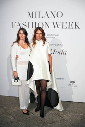 IPA88882290 - Milan, Milan Women™s Fashion Week Spring Summer 2027 - Women™s Fashion, Spring Summer 2027 - Gala Dinner hosted by the National Chamber of Italian Fashion - Arrivals Pictured: Giulia CinÃ and Lavinia Biagiotti  Copyright: xRiccardoxGIordanox xRiccardoxGiordano IPAx IPA88882290