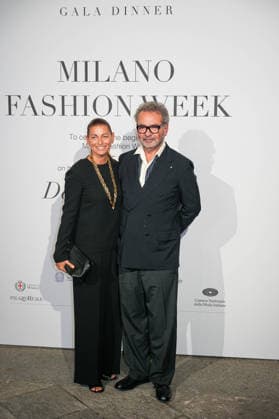 IPA88882312 - Milan, Milan Women™s Fashion Week Spring Summer 2027 - Women™s Fashion, Spring Summer 2027 - Gala Dinner hosted by the National Chamber of Italian Fashion - Arrivals Pictured: Federica Fontana and Remo Ruffini  Copyright: xRiccardoxGIordanox xRiccardoxGiordano IPAx IPA88882312