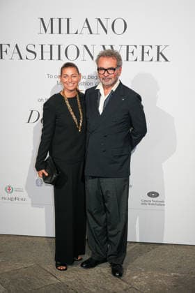 IPA88882310 - Milan, Milan Women™s Fashion Week Spring Summer 2027 - Women™s Fashion, Spring Summer 2027 - Gala Dinner hosted by the National Chamber of Italian Fashion - Arrivals Pictured: Federica Fontana and Remo Ruffini  Copyright: xRiccardoxGIordanox xRiccardoxGiordano IPAx IPA88882310