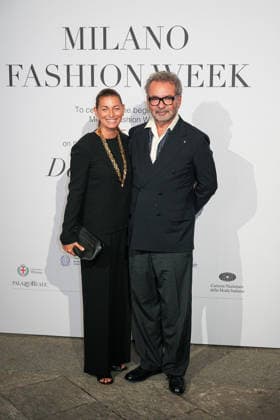 IPA88882317 - Milan, Milan Women™s Fashion Week Spring Summer 2027 - Women™s Fashion, Spring Summer 2027 - Gala Dinner hosted by the National Chamber of Italian Fashion - Arrivals Pictured: Federica Fontana and Remo Ruffini  Copyright: xRiccardoxGIordanox xRiccardoxGiordano IPAx IPA88882317