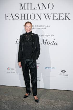 IPA88882345 - Milan, Milan Women™s Fashion Week Spring Summer 2027 - Women™s Fashion, Spring Summer 2027 - Gala Dinner hosted by the National Chamber of Italian Fashion - Arrivals Pictured: Stefania Rocca  Copyright: xRiccardoxGIordanox xRiccardoxGiordano IPAx IPA88882345