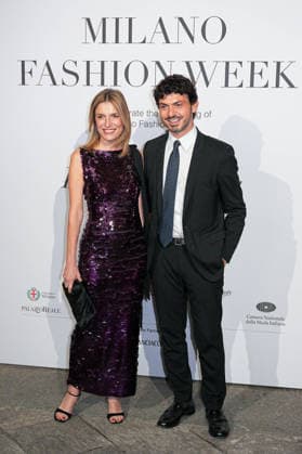 IPA88882374 - Milan, Milan Women™s Fashion Week Spring Summer 2027 - Women™s Fashion, Spring Summer 2027 - Gala Dinner hosted by the National Chamber of Italian Fashion - Arrivals Pictured: Martina Mondadori and Tommaso Sacchi  Copyright: xRiccardoxGIordanox xRiccardoxGiordano IPAx IPA88882374