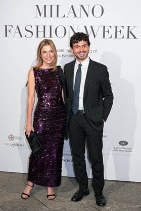 IPA88882380 - Milan, Milan Women™s Fashion Week Spring Summer 2027 - Women™s Fashion, Spring Summer 2027 - Gala Dinner Hosted by the National Chamber of Italian Fashion - Arrivals Pictured: Martina Mondadori and Tommaso Sacchi  Copyright: xRiccardoxGIordanox xRiccardoxGiordano IPAx IPA88882380