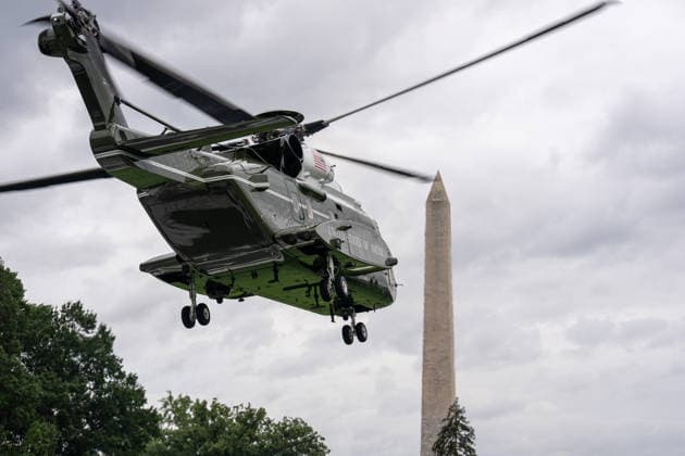 September 23, 2026, Washington, District of Columbia, United States: President Donald Trump and First Lady Melania Trump head to Joint Base Andrews on Marine One to welcome Chinese President Xi for a bilateral summit on September 23, 2026. Washington United States - ZUMAl312 20260923_znp_l312_017 Copyright: xAndrewxLeydenx