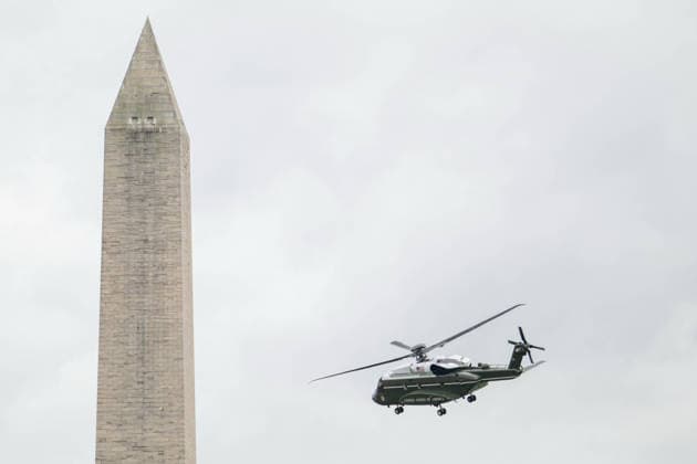 September 23, 2026, Washington, District Of Columbia, United States: Marine One departs the White House carrying President DONALD TRUMP and First Lady MELANIA TRUMP en route to Joint Base Andrews, where the president is scheduled to greet Chinese President XI JINPING and Madame PENG LIYUAN upon their arrival for a state visit. Washington United States  - ZUMAk206 20260923_znp_k206_028 Copyright: xMattxKaminskyx