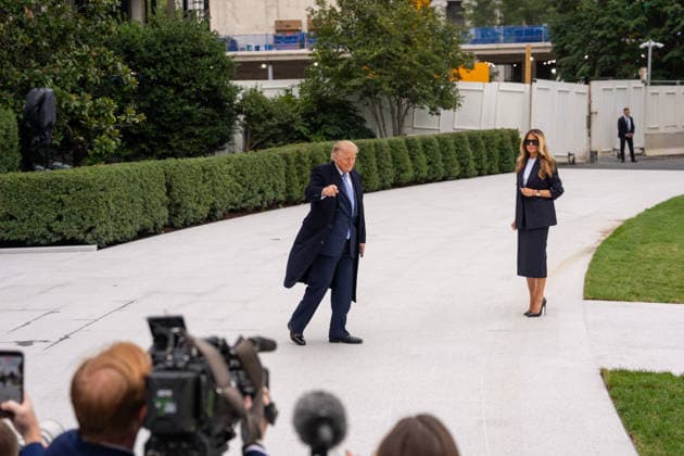 September 23, 2026, Washington, District of Columbia, United States: President Donald Trump and First Lady Melania Trump head to Joint Base Andrews on Marine One to welcome Chinese President Xi for a bilateral summit on September 23, 2026. Washington United States  - ZUMAl312 20260923_znp_l312_007 Copyright: xAndrewxLeydenx