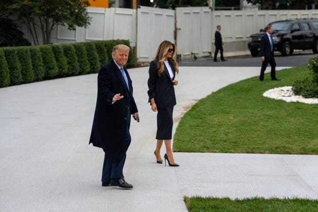 September 23, 2026, Washington, District of Columbia, United States: President Donald Trump and First Lady Melania Trump head to Joint Base Andrews on Marine One to welcome Chinese President Xi for a bilateral summit on September 23, 2026. Washington United States - ZUMAl312 20260923_znp_l312_009 Copyright: xAndrewxLeydenx