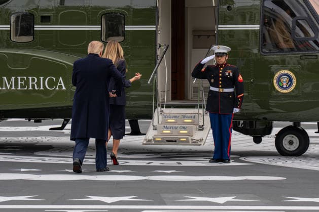 September 23, 2026, Washington, District Of Columbia, USA: President DONALD TRUMP and First Lady MELANIA TRUMP depart the White House aboard Marine One en route to Joint Base Andrews to greet Chinese President XI JINPING in Washington, DC, on September 23, 2026. Washington USA  - ZUMAs365 20260923_znp_s365_008 Copyright: xJoeyxSussmanx
