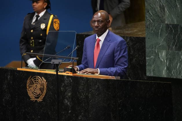 President of the Republic of Kenya William Samoei Ruto speaks at the UN General Assembly 81st session General Debate in UN General Assembly Hall at the United Nations Headquarters on Wednesday, September 23, 2026 in New York City.  NYP202609235010 STEPHANIxSPINDEL