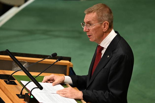 September 23, 2026, New York, New York, USA: President Edgars RINK?VI?S of the Republic of Latvia addresses day 2 of the opening of the 81st Session of the United Nations General Assembly at United Nations Headquarters in New York, New York, USA on Wednsday, 23 September, 2026 New York USA  - ZUMAs152 20260923_faa_s152_071 Copyright: xKylexMazzax