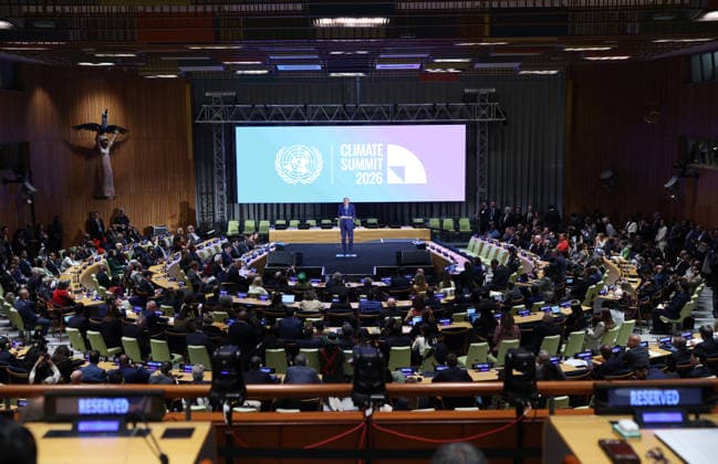 Turkish President Erdogan attends UN Secretary-General s climate event in New York NEW YORK, UNITED STATES - SEPTEMBER 23: (----EDITORIAL USE ONLY - MANDATORY CREDIT - TURKISH PRESIDENCY MURAT KULA HANDOUT - NO MARKETING NO ADVERTISING CAMPAIGNS - DISTRIBUTED AS A SERVICE TO CLIENTS----) Turkish President Recep Tayyip Erdogan makes a speech as he attends the UN Secretary-General s climate event at the United Nations headquarters in New York, United States, on September 23, 2026. Turkish Presidency Murat Kula Handout Anadolu New York United States. Editorial use only. Please get in touch for any other usage.  Copyright: x2026xAnadoluxTurkishxPresidencyx xMuratxKulax xHandoutx