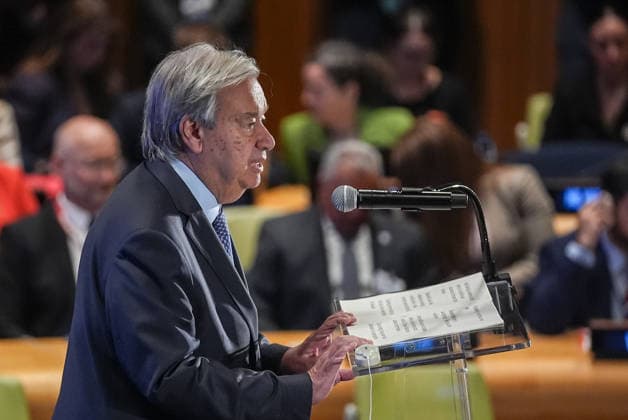 UN Climate Summit 2026 held at headquarters in New York NEW YORK, UNITED STATES - SEPTEMBER 23: UN Secretary-General António Guterres delivers a speech during the UN Secretary-General s climate event at the United Nations headquarters in New York, United States, on September 23, 2026. Mehmet Eser Anadolu New York United States. Editorial use only. Please get in touch for any other usage.  Copyright: x2026xAnadoluxMehmetxEserx