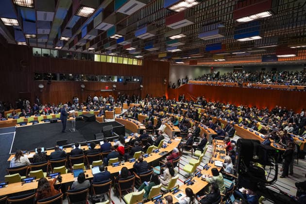 UN Climate Summit 2026 held at headquarters in New York NEW YORK, UNITED STATES - SEPTEMBER 23: UN Secretary-General António Guterres delivers a speech during the UN Secretary-General s climate event at the United Nations headquarters in New York, United States, on September 23, 2026. Mehmet Eser Anadolu New York United States. Editorial use only. Please get in touch for any other usage.  Copyright: x2026xAnadoluxMehmetxEserx
