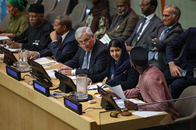 September 23, 2026, New York, New York, United States: Nobel Peace Prize laureate and education activist MALALA YOUSAFZAI participates in the Multiply Possibility High-Level Event: A New Era for Education Financing during UNGA81 at United Nations Headquarters. Co-hosted by Italy, Nigeria and the Global Partnership for Education, the event brought together leaders and partners to mobilise new commitments for global education financing. New York United States  - ZUMAo116 20260923_znp_o116_051 Copyright: xBiancaxOterox