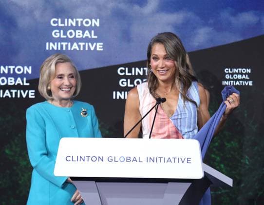 September 23, 2026, New York, New York, USA: Former Secretary of State HILLARY CLINTON and GMA meteorologist GINGER ZEE seen during the Clinton Global Initiative 2026 Day 2 (CGI) held at the New York Hilton Hotel. New York USA - ZUMAk03_ 20260923_zaf_k03_055 Copyright: xNancyxKaszermanx
