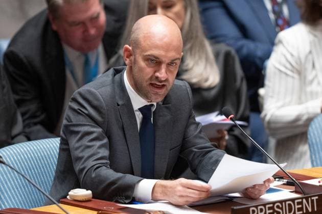 September 23, 2026, Bronx, New York, USA: Jean-Noel Barrot, Minister for Europe and Foreign Affairs, French Republic presides as France is the President of SC for the month of September over Security Council meeting on Ukraine at UN Headquarters in New York, NY on September 23, 2026 as Russian aggression is going on for more than 4 years. Bronx USA - ZUMAr339 20260923_znp_r339_039 Copyright: xLevxRadinx