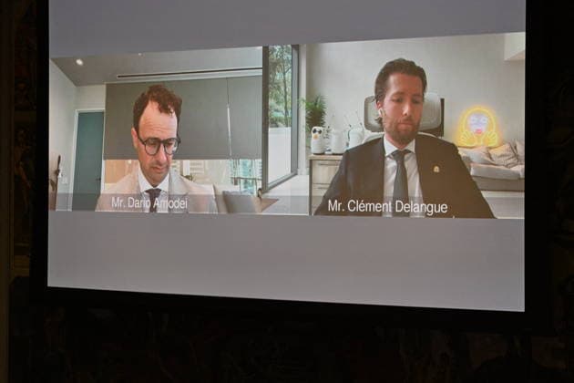 OpenAI CEO Sam Altman attends a UN Security Council Meeting on AI Anthropic CEO Dario Amodei and Huggingface CEO Clement Delangue virtually attend the United Nations Security Council meeting on AI at United Nations Headquarters in New York, New York, USA on Wednesday, 23 September, 2026. Photo by Kyle Mazza CNP ABACAPRESS.COM New York New York United States  Copyright: xCNP ABACAx