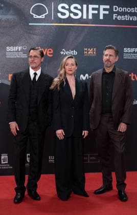 Brad Pitt, David Ayer, Olivia Hamilton — — Screening of Heart of the Beast during the 74th San Sebastián International Film Festival (SSIFF) at the Kursaal Palace in San Sebastián on September 23, 2026, San Sebastián, Spain  Copyright: xLALOxYASKYx xBESTIMAGExLALOxYASKYx xBESTIMAGEx