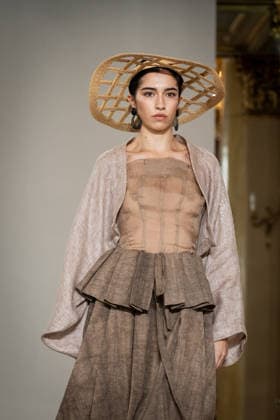 KEQIAO fashion show during the Milan Fashion Week - Womenswear Spring Summer 2027 in Milan, Italy, on 23 September 2026. A model walks the runway at KEQIAO fashion show during the Milan Fashion Week - Womenswear Spring Summer 2027 in Milan, Italy, on 23 September 2026., Credit:Stefano Costantino TTL Stefano Costantino Avalon Italy, Milan  Copyright: xStefanoxCostantinoxTTLx xStefanoxCostantinox xAvalonx 1137645537