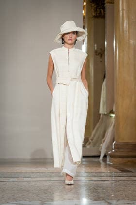 KEQIAO fashion show during the Milan Fashion Week - Womenswear Spring Summer 2027 in Milan, Italy, on 23 September 2026. A model walks the runway at KEQIAO fashion show during the Milan Fashion Week - Womenswear Spring Summer 2027 in Milan, Italy, on 23 September 2026., Credit:Stefano Costantino TTL Stefano Costantino Avalon Italy, Milan  Copyright: xStefanoxCostantinoxTTLx xStefanoxCostantinox xAvalonx 1137645596
