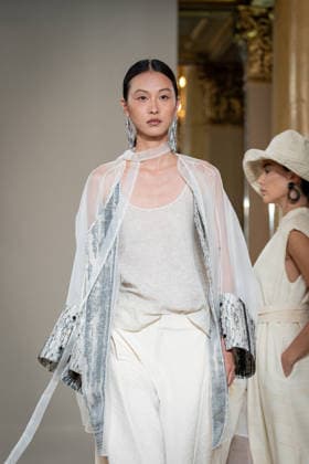 KEQIAO fashion show during the Milan Fashion Week - Womenswear Spring Summer 2027 in Milan, Italy, on 23 September 2026. A model walks the runway at KEQIAO fashion show during the Milan Fashion Week - Womenswear Spring Summer 2027 in Milan, Italy, on 23 September 2026., Credit:Stefano Costantino TTL Stefano Costantino Avalon Italy, Milan  Copyright: xStefanoxCostantinoxTTLx xStefanoxCostantinox xAvalonx 1137645623