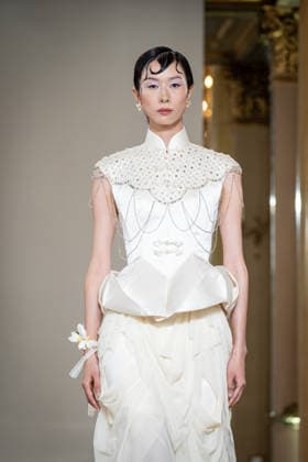 KEQIAO fashion show during the Milan Fashion Week - Womenswear Spring Summer 2027 in Milan, Italy, on 23 September 2026. A model walks the runway at KEQIAO fashion show during the Milan Fashion Week - Womenswear Spring Summer 2027 in Milan, Italy, on 23 September 2026., Credit:Stefano Costantino TTL Stefano Costantino Avalon Italy, Milan  Copyright: xStefanoxCostantinoxTTLx xStefanoxCostantinox xAvalonx 1137645770