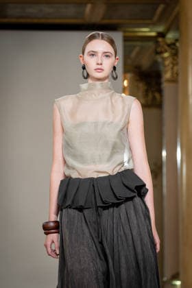 KEQIAO fashion show during the Milan Fashion Week - Womenswear Spring Summer 2027 in Milan, Italy, on 23 September 2026. A model walks the runway at KEQIAO fashion show during the Milan Fashion Week - Womenswear Spring Summer 2027 in Milan, Italy, on 23 September 2026., Credit:Stefano Costantino TTL Stefano Costantino Avalon Italy, Milan  Copyright: xStefanoxCostantinoxTTLx xStefanoxCostantinox xAvalonx 1137645671