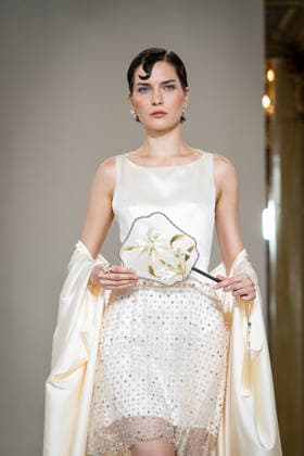KEQIAO fashion show during the Milan Fashion Week - Womenswear Spring Summer 2027 in Milan, Italy, on 23 September 2026. A model walks the runway at KEQIAO fashion show during the Milan Fashion Week - Womenswear Spring Summer 2027 in Milan, Italy, on 23 September 2026., Credit:Stefano Costantino TTL Stefano Costantino Avalon Italy, Milan  Copyright: xStefanoxCostantinoxTTLx xStefanoxCostantinox xAvalonx 1137645830