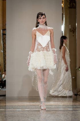 KEQIAO fashion show during the Milan Fashion Week - Womenswear Spring Summer 2027 in Milan, Italy, on 23 September 2026. A model walks the runway at KEQIAO fashion show during the Milan Fashion Week - Womenswear Spring Summer 2027 in Milan, Italy, on 23 September 2026., Credit:Stefano Costantino TTL Stefano Costantino Avalon Italy, Milan  Copyright: xStefanoxCostantinoxTTLx xStefanoxCostantinox xAvalonx 1137645870