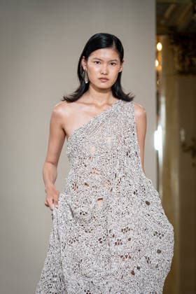 KEQIAO fashion show during the Milan Fashion Week - Womenswear Spring Summer 2027 in Milan, Italy, on 23 September 2026. A model walks the runway at KEQIAO fashion show during the Milan Fashion Week - Womenswear Spring Summer 2027 in Milan, Italy, on 23 September 2026., Credit:Stefano Costantino TTL Stefano Costantino Avalon Italy, Milan  Copyright: xStefanoxCostantinoxTTLx xStefanoxCostantinox xAvalonx 1137646112