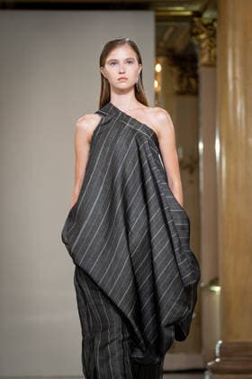 KEQIAO fashion show during the Milan Fashion Week - Womenswear Spring Summer 2027 in Milan, Italy, on 23 September 2026. A model walks the runway at KEQIAO fashion show during the Milan Fashion Week - Womenswear Spring Summer 2027 in Milan, Italy, on 23 September 2026., Credit:Stefano Costantino TTL Stefano Costantino Avalon Italy, Milan  Copyright: xStefanoxCostantinoxTTLx xStefanoxCostantinox xAvalonx 1137646232