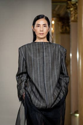KEQIAO fashion show during the Milan Fashion Week - Womenswear Spring Summer 2027 in Milan, Italy, on 23 September 2026. A model walks the runway at KEQIAO fashion show during the Milan Fashion Week - Womenswear Spring Summer 2027 in Milan, Italy, on 23 September 2026., Credit:Stefano Costantino TTL Stefano Costantino Avalon Italy, Milan  Copyright: xStefanoxCostantinoxTTLx xStefanoxCostantinox xAvalonx 1137646283