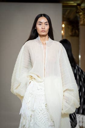 KEQIAO fashion show during the Milan Fashion Week - Womenswear Spring Summer 2027 in Milan, Italy, on 23 September 2026. A model walks the runway at KEQIAO fashion show during the Milan Fashion Week - Womenswear Spring Summer 2027 in Milan, Italy, on 23 September 2026., Credit:Stefano Costantino TTL Stefano Costantino Avalon Italy, Milan  Copyright: xStefanoxCostantinoxTTLx xStefanoxCostantinox xAvalonx 1137646379