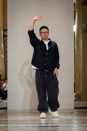 KEQIAO fashion show during the Milan Fashion Week - Womenswear Spring Summer 2027 in Milan, Italy, on 23 September 2026. The designer walks the runway at KEQIAO fashion show during the Milan Fashion Week - Womenswear Spring Summer 2027 in Milan, Italy, on 23 September 2026., Credit:Stefano Costantino TTL Stefano Costantino Avalon Italy, Milan  Copyright: xStefanoxCostantinoxTTLx xStefanoxCostantinox xAvalonx 1137646407