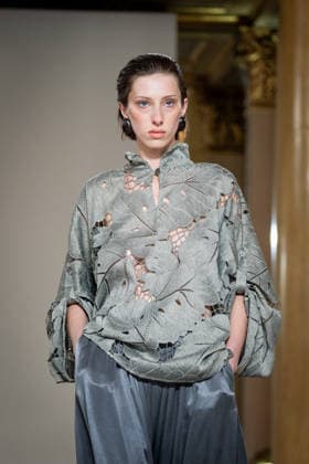 KEQIAO fashion show during the Milan Fashion Week - Womenswear Spring Summer 2027 in Milan, Italy, on 23 September 2026. A model walks the runway at KEQIAO fashion show during the Milan Fashion Week - Womenswear Spring Summer 2027 in Milan, Italy, on 23 September 2026., Credit:Stefano Costantino TTL Stefano Costantino Avalon Italy, Milan  Copyright: xStefanoxCostantinoxTTLx xStefanoxCostantinox xAvalonx 1137646444