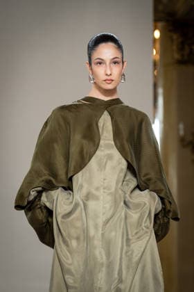 KEQIAO fashion show during the Milan Fashion Week - Womenswear Spring Summer 2027 in Milan, Italy, on 23 September 2026. A model walks the runway at KEQIAO fashion show during the Milan Fashion Week - Womenswear Spring Summer 2027 in Milan, Italy, on 23 September 2026., Credit:Stefano Costantino TTL Stefano Costantino Avalon Italy, Milan  Copyright: xStefanoxCostantinoxTTLx xStefanoxCostantinox xAvalonx 1137646480