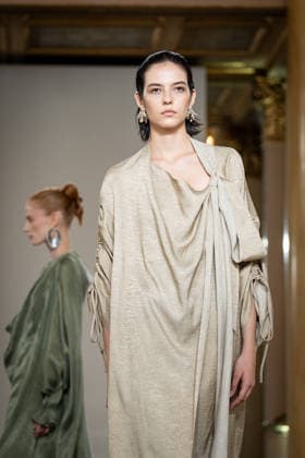 KEQIAO fashion show during the Milan Fashion Week - Womenswear Spring Summer 2027 in Milan, Italy, on 23 September 2026. A model walks the runway at KEQIAO fashion show during the Milan Fashion Week - Womenswear Spring Summer 2027 in Milan, Italy, on 23 September 2026., Credit:Stefano Costantino TTL Stefano Costantino Avalon Italy, Milan  Copyright: xStefanoxCostantinoxTTLx xStefanoxCostantinox xAvalonx 1137646519