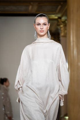 KEQIAO fashion show during the Milan Fashion Week - Womenswear Spring Summer 2027 in Milan, Italy, on 23 September 2026. A model walks the runway at KEQIAO fashion show during the Milan Fashion Week - Womenswear Spring Summer 2027 in Milan, Italy, on 23 September 2026., Credit:Stefano Costantino TTL Stefano Costantino Avalon Italy, Milan  Copyright: xStefanoxCostantinoxTTLx xStefanoxCostantinox xAvalonx 1137646577