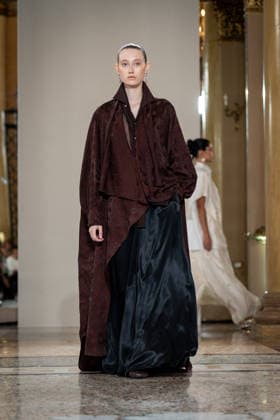 KEQIAO fashion show during the Milan Fashion Week - Womenswear Spring Summer 2027 in Milan, Italy, on 23 September 2026. A model walks the runway at KEQIAO fashion show during the Milan Fashion Week - Womenswear Spring Summer 2027 in Milan, Italy, on 23 September 2026., Credit:Stefano Costantino TTL Stefano Costantino Avalon Italy, Milan  Copyright: xStefanoxCostantinoxTTLx xStefanoxCostantinox xAvalonx 1137646626