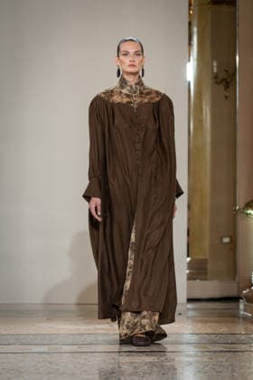 KEQIAO fashion show during the Milan Fashion Week - Womenswear Spring Summer 2027 in Milan, Italy, on 23 September 2026. A model walks the runway at KEQIAO fashion show during the Milan Fashion Week - Womenswear Spring Summer 2027 in Milan, Italy, on 23 September 2026., Credit:Stefano Costantino TTL Stefano Costantino Avalon Italy, Milan  Copyright: xStefanoxCostantinoxTTLx xStefanoxCostantinox xAvalonx 1137646643